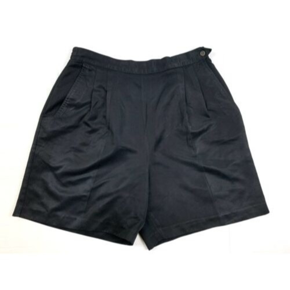 VTG Hanasport California Black Bermuda Shorts Women’s Size 14 Pleated Side Zip